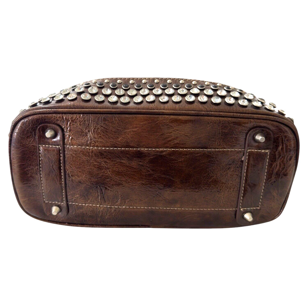 Vintage Madi Clare MC Emerald Green Croc Leather Rhinestone Shoulder Purse. - Picture 6 of 13